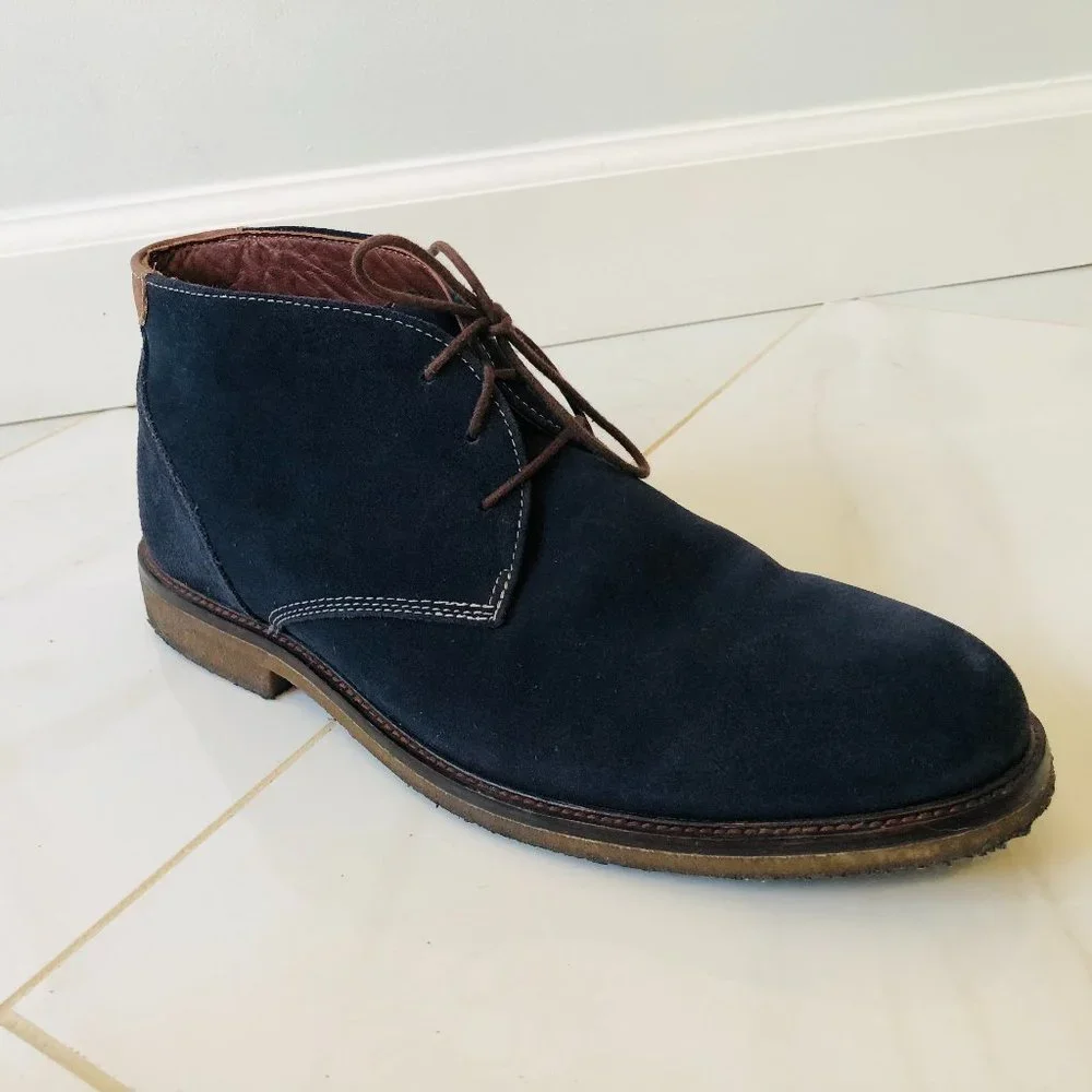 Johnston & Murphy Men's Copeland Chukka Boot 12M Navy Suede - Picture 4 of 12